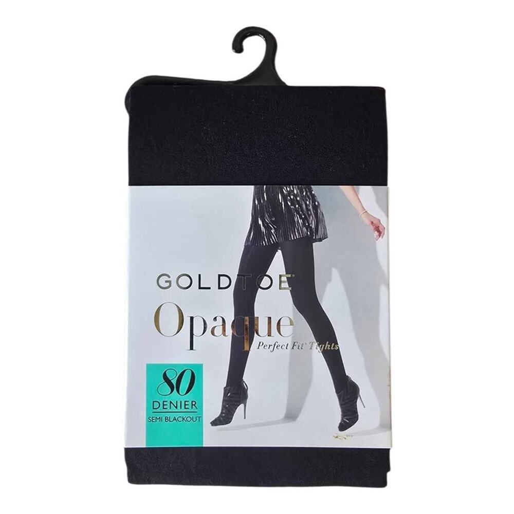 Goldtoe Opaque Perfect Fit Tights 80 Denier Black Size C
